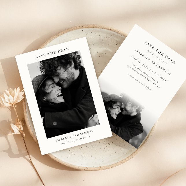 Modern Simple Photo Wedding Save the Date Invitation (Creator Uploaded)