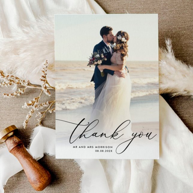modern simple photo wedding thank you  (Creator Uploaded)