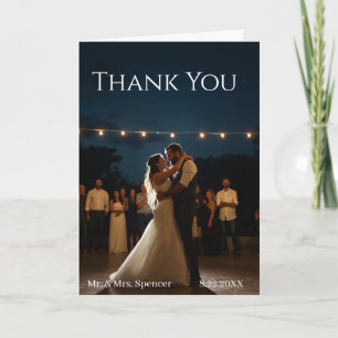 Modern Simple Photo Wedding Thank You Card