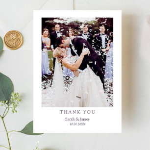 Modern Simple Photo Wedding Thank You Card