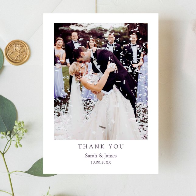 Modern Simple Photo Wedding Thank You Card (Creator Uploaded)