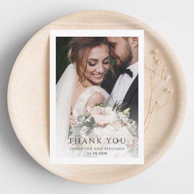 Modern Simple Photo Wedding Thank You Card (Modern Simple Photo Wedding Thank You Card)
