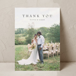 Modern Simple Photo Wedding Thank You Card W Note
