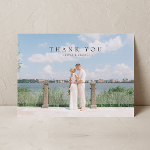 Modern Simple Photo Wedding Thank You Card W Note