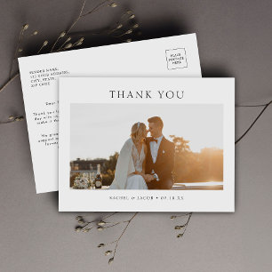 Modern Simple Photo Wedding Thank You Postcard