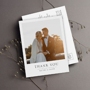 Modern Simple Photo Wedding Thank You Postcard