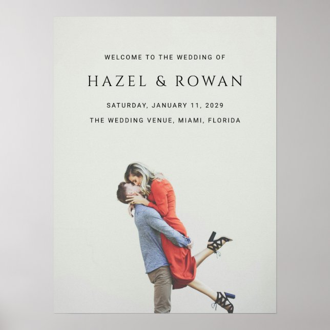 Modern Simple Photo Wedding Welcome Sign (Front)
