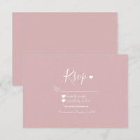 Modern Simple Pink and Hearts RSVP
