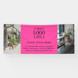 Modern Simple Pink Custom Business Logo & Photo Banner