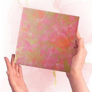 Modern Simple Pink Gold Faux Marble Tile