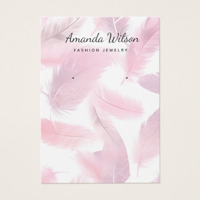 Modern Simple Pink Jewellery Earring Display Card  (Front)