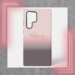 Modern Simple Pink Purple and Gold Monogram  Samsung Galaxy Case<br><div class="desc">Add this stylish look to your phone with this pink,  purple and grey gradient modern design. This phone case features a simple personalised gold monogram. Chic,  pretty and sophisticated.</div>