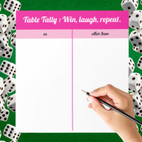 Modern Simple Pink White Bunco Table Tally
