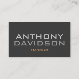 Modern Simple Plain Grey Bold Text Business Card