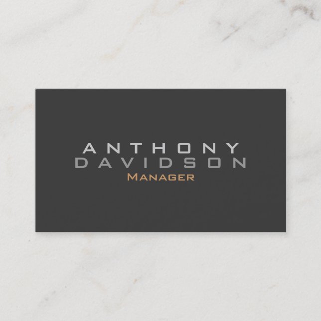 Modern Simple Plain Grey Business Card (Front)