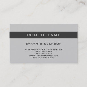 Modern Simple Plain Grey Consultant Business Card