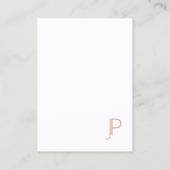 Modern Simple Plain Monogram Professional Elegant Business Card (Front)