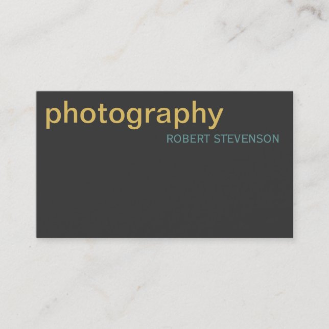 Modern Simple Plain Photography Business Card (Front)