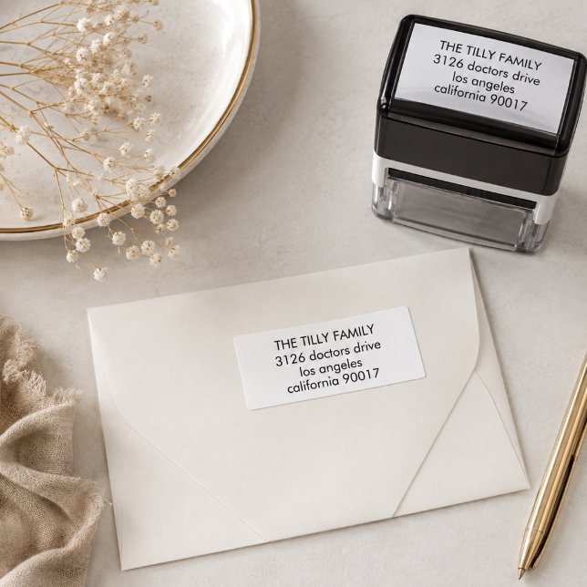Modern Simple Plain Wedding Return Self-inking Stamp (Modern Simple Plain Wedding Return Self-inking Stamp)