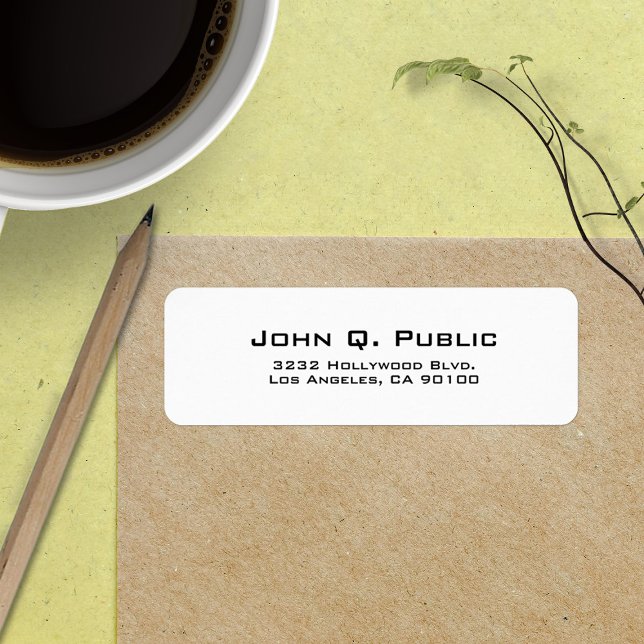 Modern Simple Plain White Address Label (Creator Uploaded)