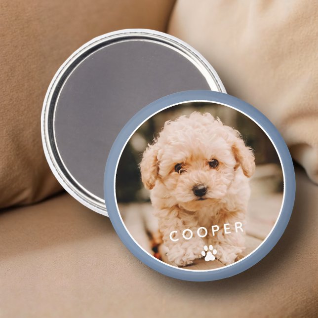 Modern Simple Playful Elegant Chic Paw Pet Photo Magnet (Creator Uploaded)