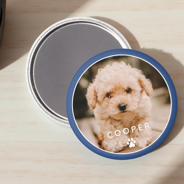 Modern Simple Playful Elegant Chic Paw Pet Photo Magnet (Creator Uploaded)