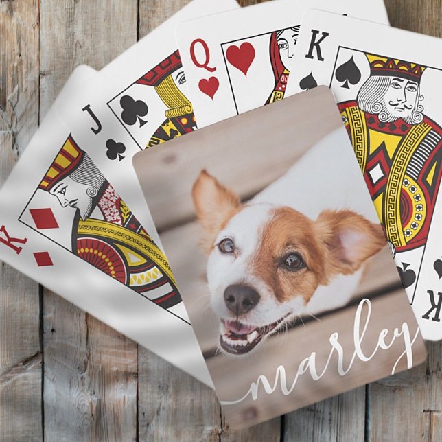 Modern Simple Playful Elegant Chic Pet Photo Playing Cards (Creator Uploaded)