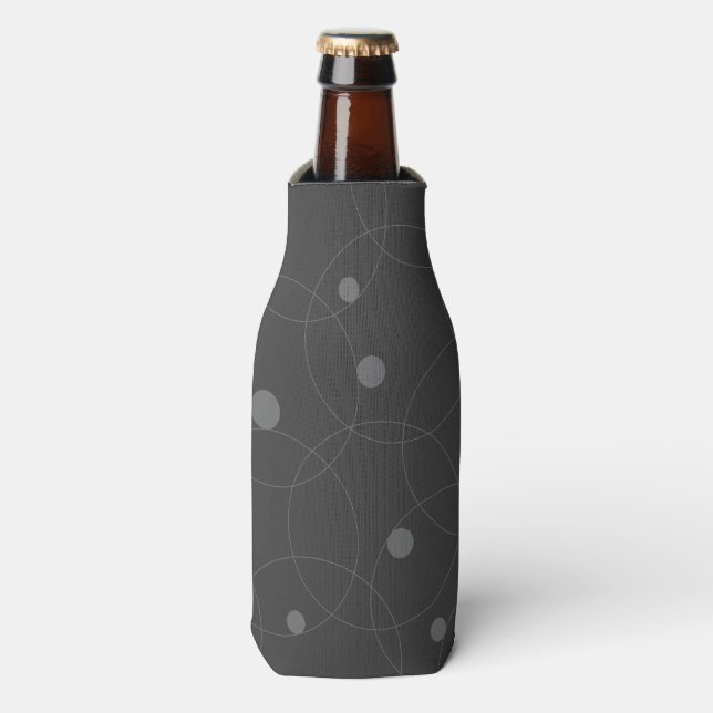 Modern, simple, playful, fun pattern of circles bottle cooler (Bottle Front)