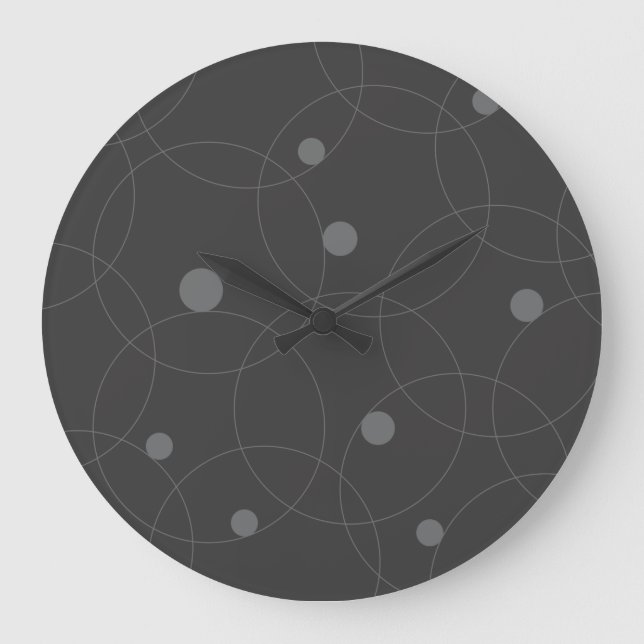Modern, simple, playful, fun pattern of circles large clock (Front)