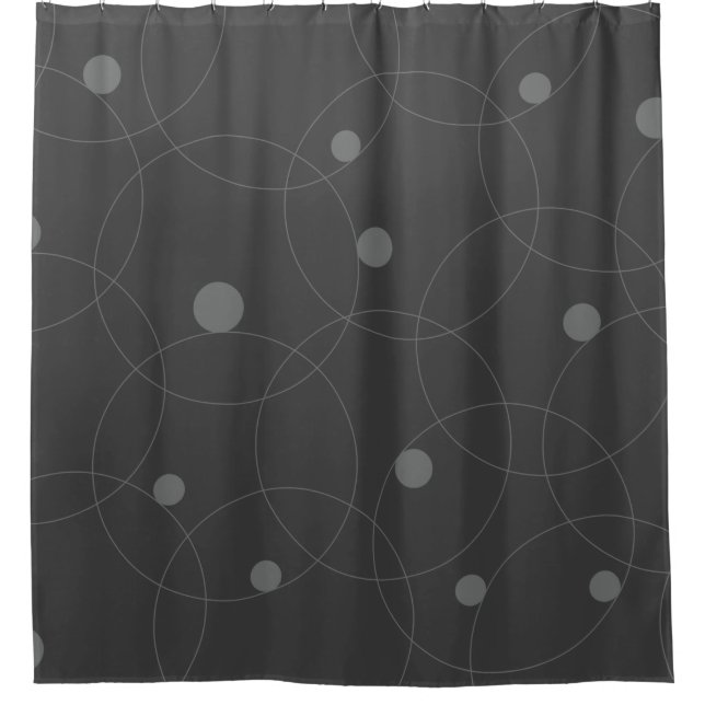Modern, simple, playful, fun pattern of circles shower curtain (Front)