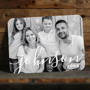Modern Simple Playful Script Family Photos Magnet