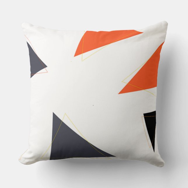 Modern, simple, playful triangle geometric pattern cushion (Front)