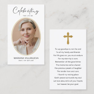 Modern Simple Prayer Photo Sympathy Cards