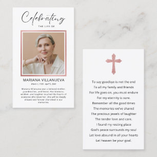 Modern Simple Prayer Photo Sympathy Cards