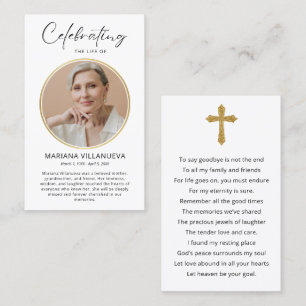 Modern Simple Prayer Photo Sympathy Cards