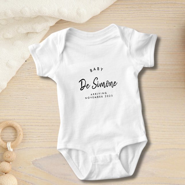 Modern Simple Pregnancy Announcement Baby Bodysuit (Creator Uploaded)