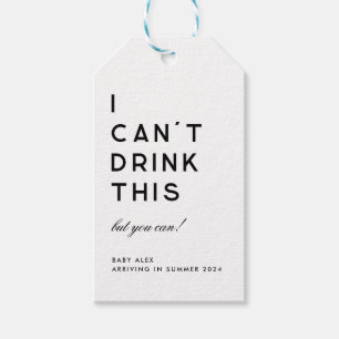 Modern Simple Pregnancy Announcement Gift Tag