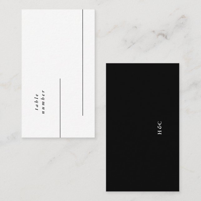 Modern Simple Premium Black Onyx Clean Plain Place Card (Front/Back)