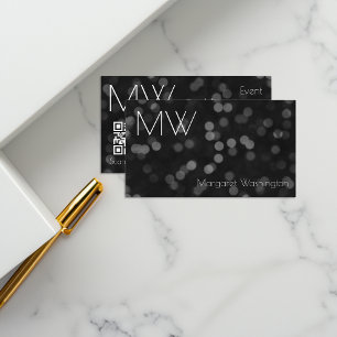 Modern Simple Professional Black Bokeh Minimalist  Business Card