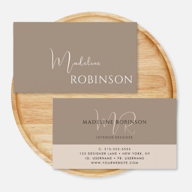 Modern Simple Professional Brown Business Card (Creator Uploaded)