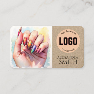 Modern Simple Professional Business Nail Tech Card