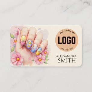 Modern Simple Professional Business Nail Tech Card