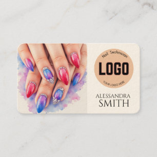 Modern Simple Professional Business Nail Tech Card