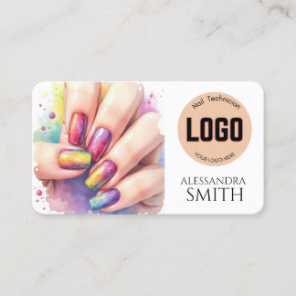 Modern Simple Professional Business Nail Tech Card