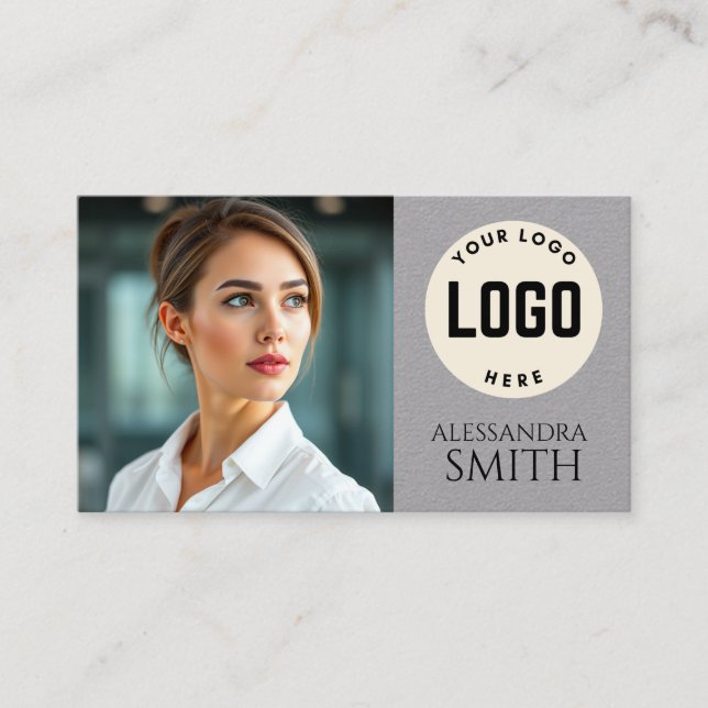 Modern Simple Professional Business Photo Square Calling Card (Front)
