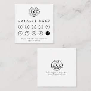 Modern Simple Professional Custom Business Logo  Loyalty Card