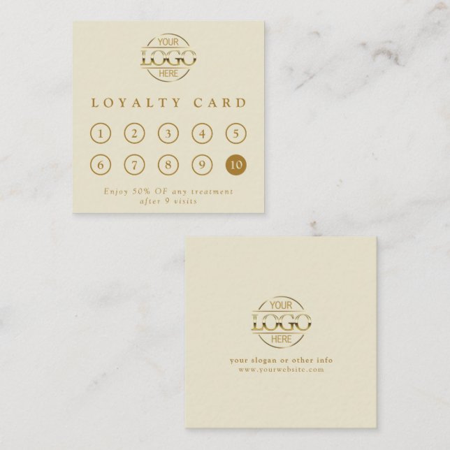 Modern Simple Professional Custom Business Logo  Loyalty Card (Front/Back)