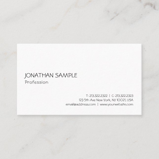 Modern Simple Professional Elegant Template Cool Business Card (Front)