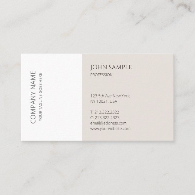 Modern Simple Professional Elegant Template Top Business Card (Front)