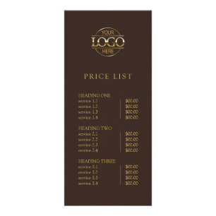 Modern Simple Professional Logo Menu Price List